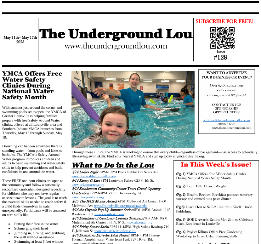 Free water safety, new Tenn Talk section, self-publishing help and more…